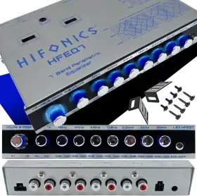 Hfeq7 Audio 313032994965 7-band 9 Volts 1/2 Din Pre-amp Car Graphic Equalizer With Front 3.5m