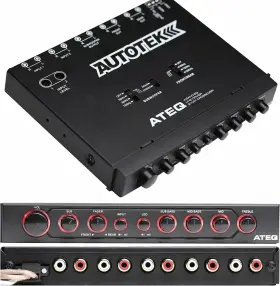 Audio 445048699664 4-band Equalizer With Built-in 2-way Crossover 9 Volts 1/2 Din Re-amp E