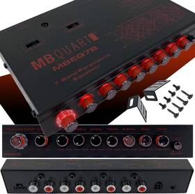 Audio 744110223149 Mbeq7b 7-band 9 Volts 1/2 Din Pre-amp Car Graphic Equalizer With Front 3.5