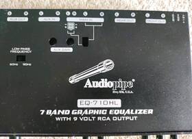 Audiopipe Eq710hl 7 Band Graphic Equalizer With Hi/lo Converter 9v Line Driver