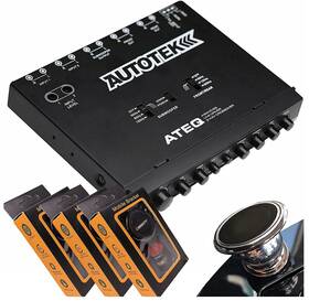 Autotek 789591821194 Ateq 4-band Audio Equalizer With Built-in 2-way Crossover 1/2 Din R
