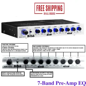 Boss Audio 313094389389 Ecualizador Para Carro Autos Coche De Sonido 7 Banda Pre-amp Control