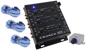 Crunch Rtr172 Crxr 2/3 Way Active Car Audio Crossover Bass Knob/8.5v Line Driver Cables