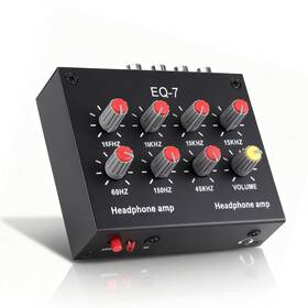 Gugxiom Gugxiomk8t03qg6s2 Eq-7 7 Band Eq Equalizer 12db High Bass Adjustment Dual Channel 3.5mm