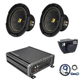 Kicker Cxa4001t-arct-ck4-2cd84 Cxa400.1 400w Mono Car Amplifier With Kit Remote 8 Inch Dvc Subwoofer