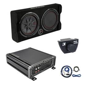 Kicker Cxa4001t-arct-ck4-tp122 Cxa400.1 400w Mono Amplifier With Kit Remote 12 Inch 1000w Subwoofer Enclosure