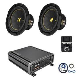 Kicker Cxa4001t-dbrc-ck4-2cd84 Cxa400.1 400w Mono Amplifier With Kit Dual Bass Remote 2x 8 Inch Subwoofer