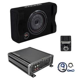 Kicker Cxa4001t-dbrc-ck4-df102 400w Mono Amplifier With Kit Dual Bass Remote 10 Inch 700w Subwoofer Enclosure