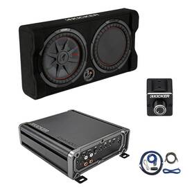 Kicker Cxa4001t-dbrc-ck4-tp122 Cxa400.1 400-watt Mono Amplifier With Kit Dual Bass Remote Stereo Converter