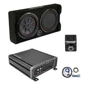 Cxa4001t-dbrc-ck4-tp122 Kicker Cxa400.1 400-watt Mono Amplifier With Kit Dual Bass Remote Stereo Converter
