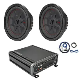 Cxa8001t-ck4-2rt102 Kicker Cxa800.1 800 Watt Mono Amplifier Install Kit 10 Inch 800w Subwoofer