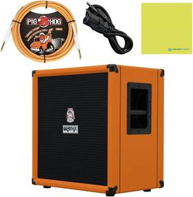 Liquid Audio 810139690962 Orange Amps Crush Bass 100 1x15 100w Combo With Pig Hog Cable