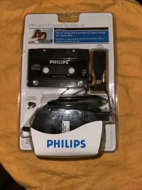 Saa2051w Philips Saa2051w/17 Mp3 And Cd Universal Cassette Adapter Black Preowned
