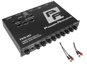 Power Acoustik Pwm-6bx Rcdr10b Pwm-6bx Equalizer With Bass Processor 5-band Car Audio Eq Rca Cable