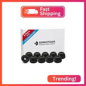 Sonicfoam Sfair01sb Sfair-1-2 Pro Small Black Memory Foam Earbud Tips - Compatible With