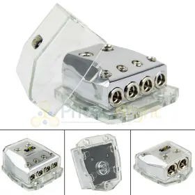 Shd21 Stinger Distribution Block Shock Chrome Finish Multi Gauge 2 In 4 Out