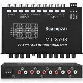 Suacopzar 691199371943 7-band Car Audio Equalizer With Front Rear Sub Output Adjustable 7 Bands Eq