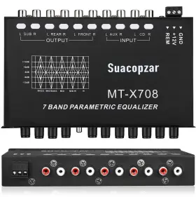 Suacopzar 691199371943 7-band Car Audio Equalizer With Front Rear Sub Output Adjustable 7 Bands Eq