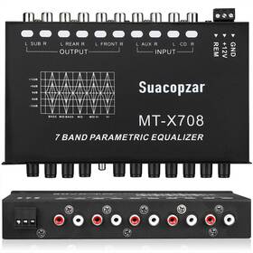Suacopzar 691199747151 7-band Car Audio Equalizer With Front Rear Sub Output Adjustable 7 Bands Eq