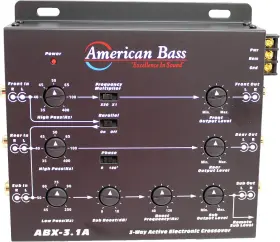 Usa 445019153195 Black 3 Way Electronic Crossover With Remote Bass Knob Abx 3.1a