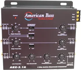 Usa 744110594522 Black 3 Way Electronic Crossover With Remote Bass Knob Abx 3.1a Usa 744110594522 Black 3 Way Electronic Crossover With Remote Bass Knob Abx 3.1a