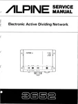 Alpine 3652 Electronic Active Dividing Network, Service Manual - Original Very. Price: $20.00.