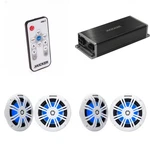 Kicker Marine KPX300.4 Powersports Amp & (2) 6.5" White Led Speakers (... New. Price: $599.96.