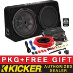 Kicker 400W TCWRT102 10" Car Audio Sub Package + Class Amplifier 4AWG Kit New. Price: $384.98.